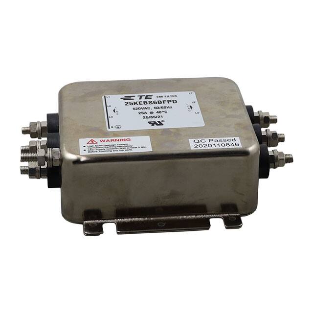 25KEBS6BFPD TE Connectivity Corcom Filters  Modules de filtrage de ligne électrique